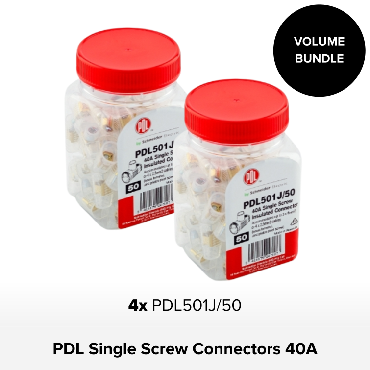 Bundle - 4 x PDL Single Screw Connector Terminals 50/Jar